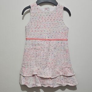 Janie and Jack Pink Tweed Dress with Ruffle Hem